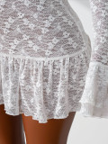 Women Bohemian See-Through Sexy Lace Mini Dress