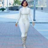 Women Autumn/Winter Printed Long-Sleeved Top and Pant Two-piece Set