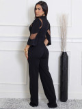 Women One Shoulder Ruffle Jumpsuit