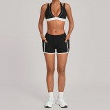 Women Color Block Patchwork Yoga Two-Piece Set