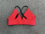 Women Adjustable Strap Color Block Yoga Bra Tank Top