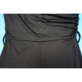 Women Sleeveless Slash Shoulder Solid Jumpsuit