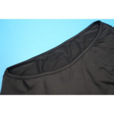 Women Sleeveless Slash Shoulder Solid Jumpsuit