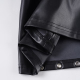 Women Sexy Pu-Leather Belt Skirt