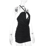 Women Summer Strapless Halter Neck Bodycon Dress