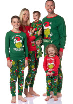 Family Autumn Winter Home Sleepwear Christmas Monster Print Matching Pajamas Set