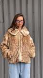 Women's Autumn Winter Chic Style Turndown Collar Short Warm Long Sleeve Faux Fur Coat