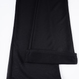 Women's Autumn Winter Casual Fuzzy Long Sleeve Letter Beaded Zip-Up Hoodies Joggers Two-Piece Pants Set