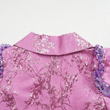 Women's African Fashion Sequin Sleeveless Dress Blazer Set