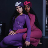 Women's Autumn Winter Fashion Chic Casual Career Hooded Zip-Up Top and Pants Set