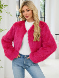 Women's Fashion Casual Faux Fur Short Jacket