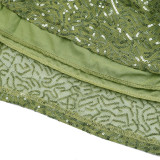 Women's African Plus Size Sequins High Waist Christmas Party Dress