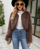 Women's Fashion Casual Faux Fur Short Jacket