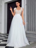 Women's Strapless Elegant Chic Patchwork Mesh Evening Dress