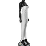 Women's Strapless Tight Fitting Sexy Low Back Jumpsuit