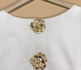 Women's Fashion Gold Button Vest and Pants Two-Piece Casual Suit