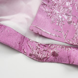 Women's African Fashion Sequin Sleeveless Dress Blazer Set