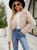 Women's Fashion Casual Faux Fur Short Jacket