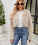 Women's Fashion Casual Faux Fur Short Jacket