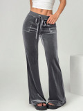 Women's Autumn Winter Flared Casual Bell Bottom Velvet Trousers