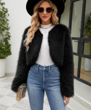 Women's Fashion Casual Faux Fur Short Jacket