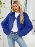 Women's Fashion Casual Faux Fur Short Jacket