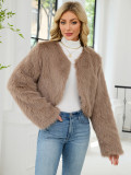 Women's Fashion Casual Faux Fur Short Jacket