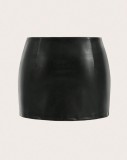 Women's Tight Fitting Street Fashion Sexy Belted Leather Skirt