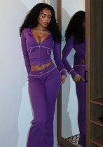 Women's Autumn Winter Fashion Chic Casual Career Hooded Zip-Up Top and Pants Set Women's Autumn Winter Fashion Chic Casual Career Hooded Zip-Up Top and Pants Set