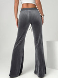 Women's Autumn Winter Flared Casual Bell Bottom Velvet Trousers