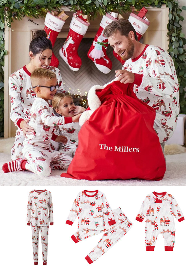 Family Christmas Matching Homewear Santa Print Pajamas Set