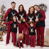 Family Christmas Homewear Matching Plaid Deer Print Pajamas Set