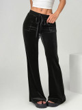 Women's Autumn Winter Flared Casual Bell Bottom Velvet Trousers