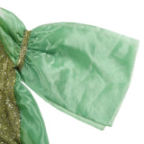 Women's African Plus Size Sequins High Waist Christmas Party Dress