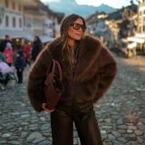 Women's Autumn Winter Short Fashion Faux Fur Plush Turndown Collar Coat