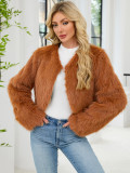 Women's Fashion Casual Faux Fur Short Jacket