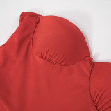 Women's Strapless Tight Fitting Sexy Low Back Jumpsuit