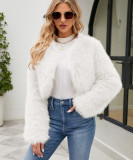 Women's Fashion Casual Faux Fur Short Jacket