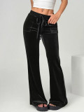 Women's Autumn Winter Flared Casual Bell Bottom Velvet Trousers