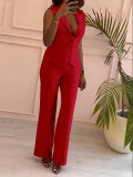 Women's Single-Breasted Vest and Pants Two-Piece Suit