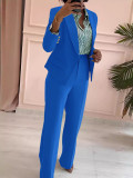 Women's Blazer and Trousers Two-Piece Fashion Office OL Suit