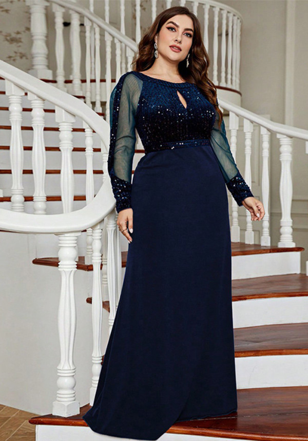 Women's Summer Plus Size Chic Slim Fit Solid Color Party Formal Dress
