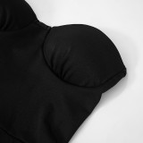 Women's Strapless Tight Fitting Sexy Low Back Jumpsuit