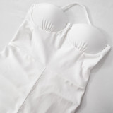 Women's Strapless Tight Fitting Sexy Low Back Jumpsuit