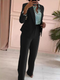Women's Blazer and Trousers Two-Piece Fashion Office OL Suit