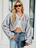 Women's Fashion Casual Faux Fur Short Jacket