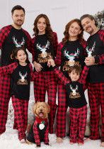 Family Christmas Homewear Matching Plaid Deer Print Pajamas Set