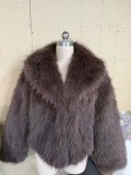 Women's Autumn Winter Short Fashion Faux Fur Plush Turndown Collar Coat