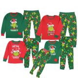 Family Autumn Winter Home Sleepwear Christmas Monster Print Matching Pajamas Set