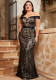 Women's Off Shoulder Evening Gown Mermaid Slim Fit Chic Dress